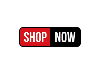 Fototapeta premium Shop now button icon isolated on white background