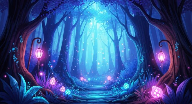 Enchanted forest for creative concepts and commercial design with high resolutio