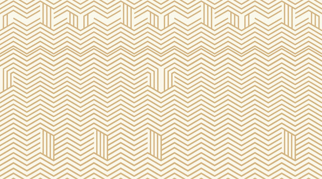 Beige geometric chevron wallpaper pattern with subtle zigzag lines for modern interior decor.