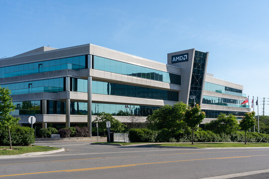 
Thornhill, Ontario, Canada - June 28, 2026: AMD Design Centre located on Commerce Valley Drive East in Thornhill, Ontario, Canada. Advanced Micro Devices, Inc. (AMD) is an American multinational semi