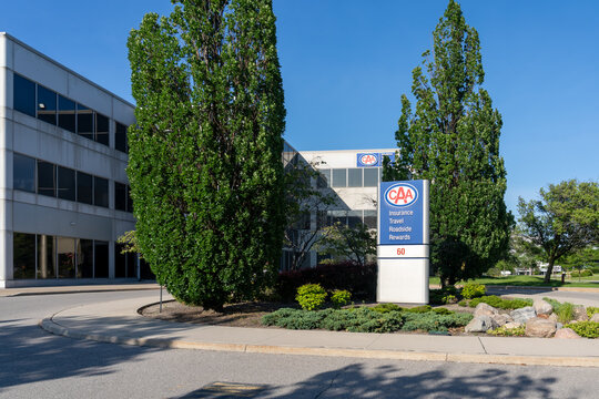 Thornhill, Ontario, Canada - June 28, 2026: CAA Travel Call Centre on Commerce Valley Dr E in  Thornhill, Ontario, Canada. CAA provides a range of services including roadside assistance, insurance, an