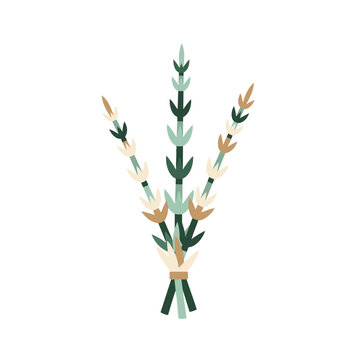 Flat illustration of a wheat bundle with transparent background