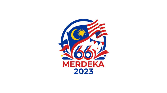 Malaysia Independence Day 66th Anniversary Merdeka 2023 Celebration Logo
