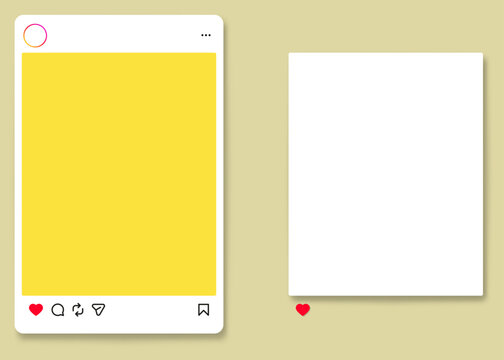 Instagram Portrait / vertical post mockup frame. social media and social network template, instagram size guide & update 2026 , instagram post mock up with new grid size templates: 1080 x 1350 (4:5)