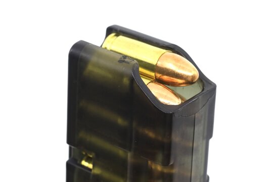 9mm bullet cartridges in a ammo magazine