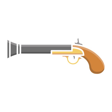 Flat illustration of a flintlock pistol