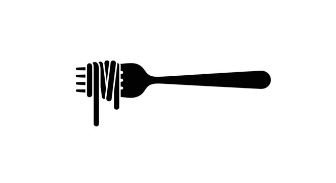 Black Fork with Spaghetti