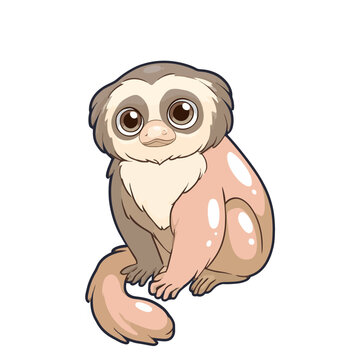 Cute cartoon slow loris vector illustration