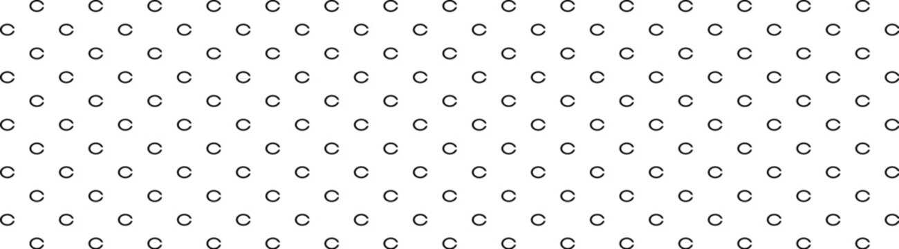 Repeating pattern of small black c-shaped symbols arranged in a precise hexagonal grid on a clean white background