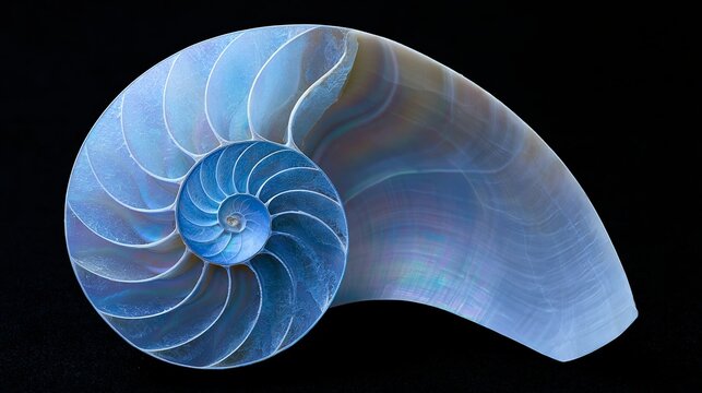 Pearlescent Nautilus Shell Closeup