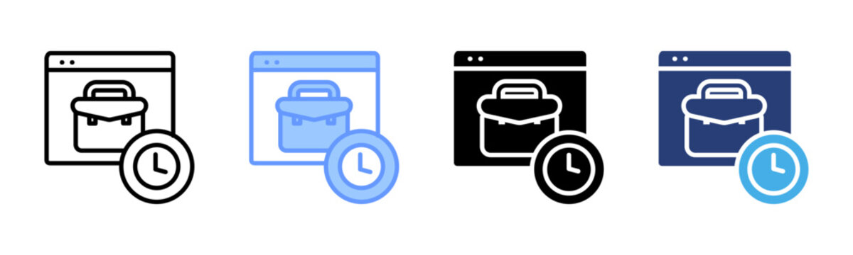 Job Schedule icon set multiple style collection