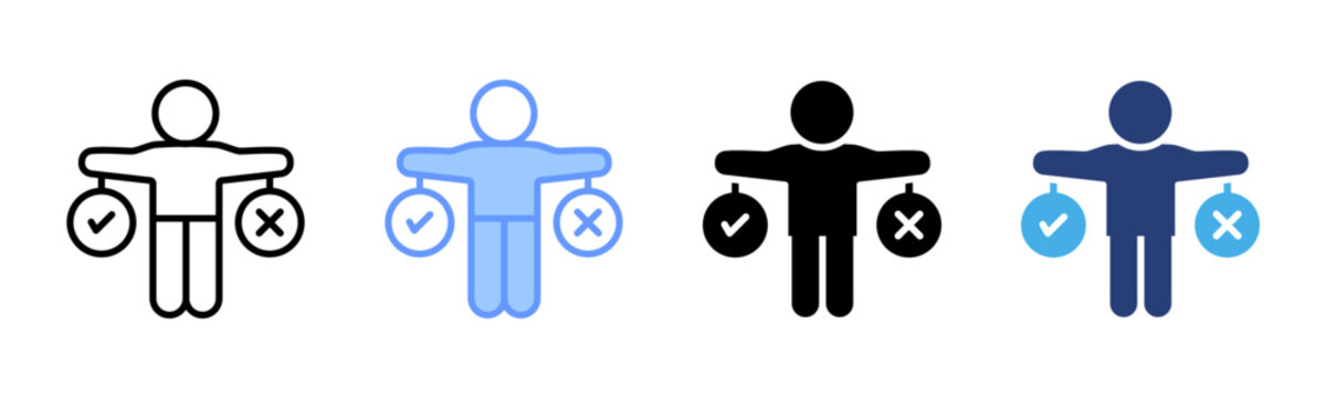 Feasibility icon set multiple style collection