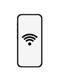 Wi-Fi（無線LAN）接続状態を示すスマートフォンのイラスト素材 © タケピー