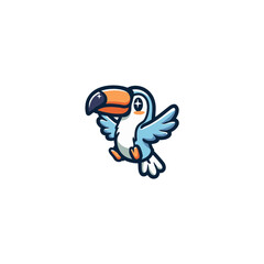 Fototapeta premium Cartoon Toucan Bird Vector Illustration