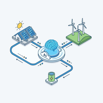 Artificial intelligence optimizes renewable energy by balancing solar power wind power and battery storage