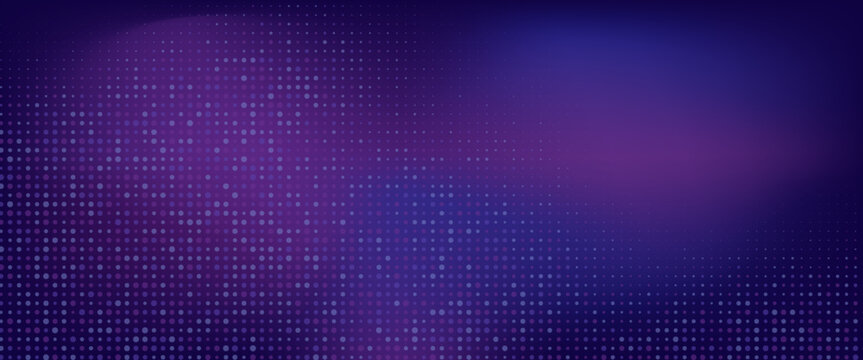 Purple abstract pixel texture bg video screen. Tv pattern background with square noise effect. Futuristic broadcast neon gradient banner for television. Modern vhs led static display element