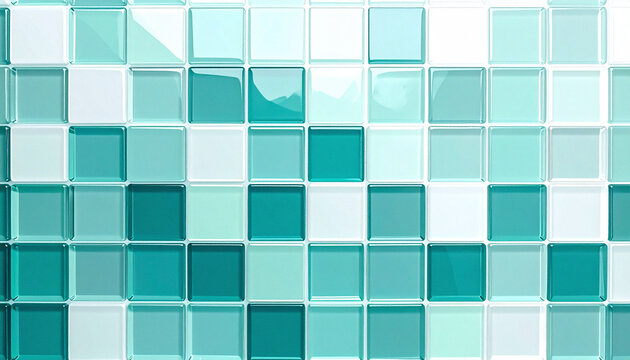 Aqua and turquoise geometric glass tile texture backdrop 2