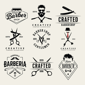 Barber Salon Shop icon logo design