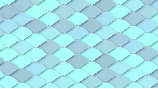 Geometric Blue Fish Scale Pattern 4K