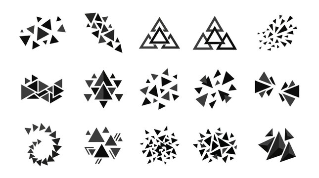 Crystalline triangle geometric forms.