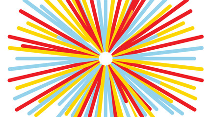 Fototapeta premium Radial burst pattern vibrant explosion rounded line flat design vector illustration for creative advertising