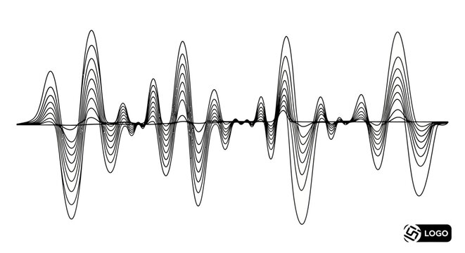 Abstract Sound Waveform Graphic Design