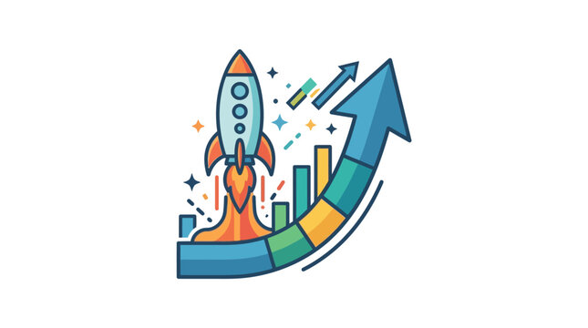 Rocket Ship Launching Upward Successfully.