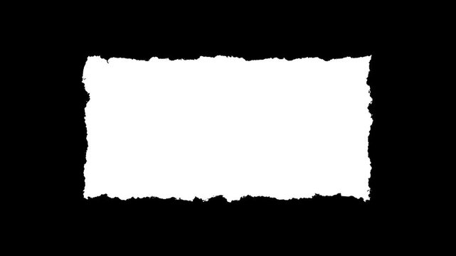 Ripped paper background white rectangle torn edges black backdrop torn paper white background black background
