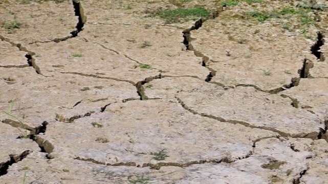 Arid Ground Texture with Broken Earth Patterns 180fps Captured in Cinematic High Detail Footage