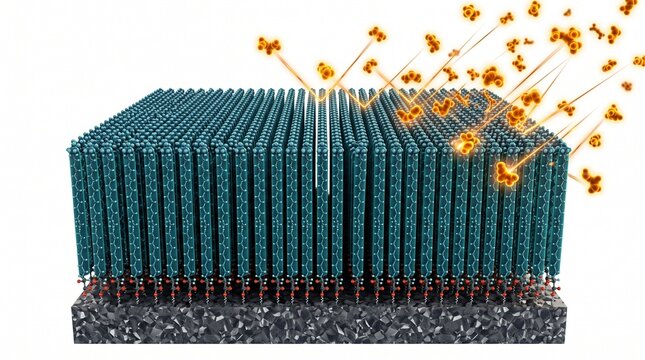 3D Microscopic Diagram of Self-Assembled Monolayer Protecting a Surface