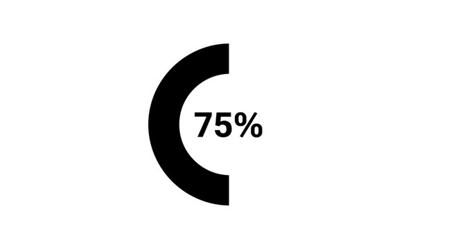 Black and white percentage pie chart.