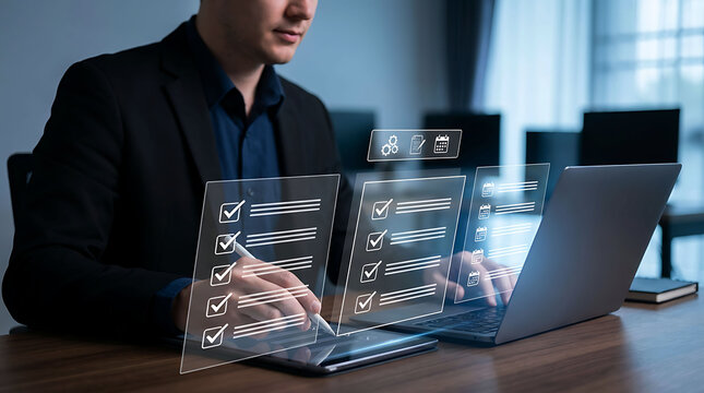Digital Task Management Checklist Planning And Workflow Organization System