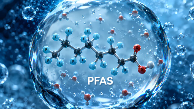 pfas molecule in the water