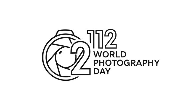 World Photography Day 112 Minimalist Line Art Logo Design