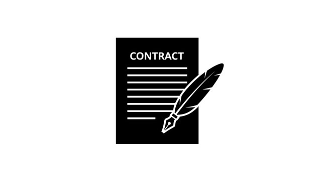 Contract Document with Quill Pen.