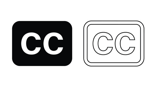 Creative commons license icons featuring a bold black filled rectangle and a simple white outlined rectangle for digital media projects on a clean white background