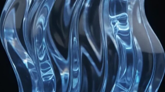 Shiny Blue Metallic Liquid Wave Abstract Flowing Surface Texture Background