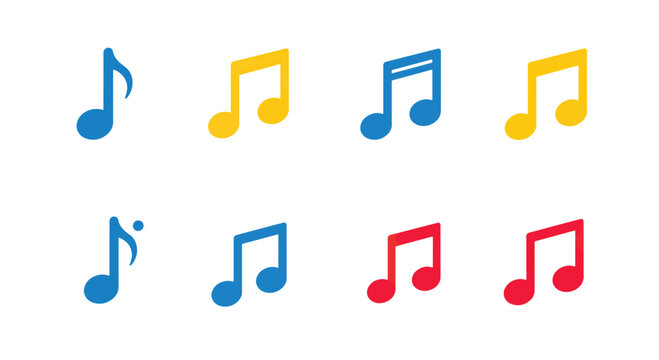 Colorful music notes pattern design
