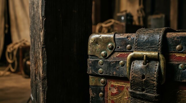 Vintage Locks and Wooden Surface in Antique Setting.