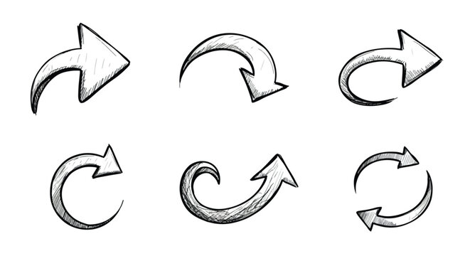 Hand drawn arrows set