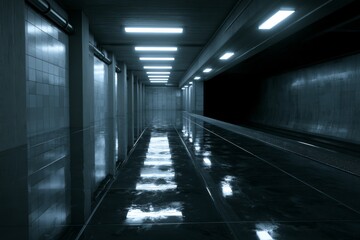 Fototapeta premium Empty subway platform interior