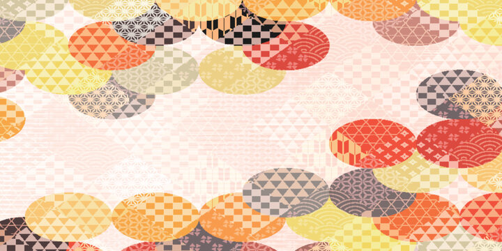 Traditional Japanese Pattern Circles Decorative Background