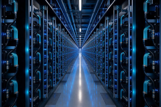 Modern AI Data Center with Enterprise GPU Server Infrastructure