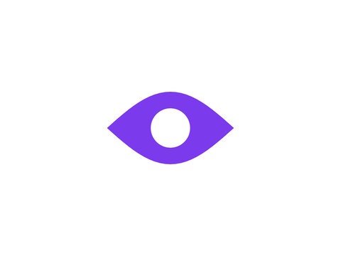 Eye flat icon - modern minimal vector symbol for web and mobile app interface, isolated on transparent background