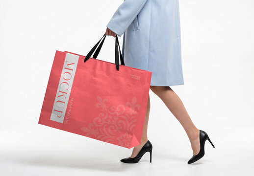 Large Paper Shopping Bag Mockup