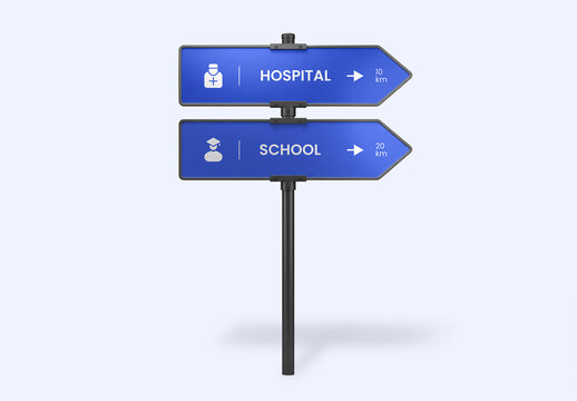 Directional Street Sign Mockup