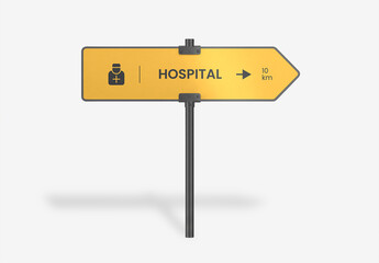 Street Road Signage Board Mockup