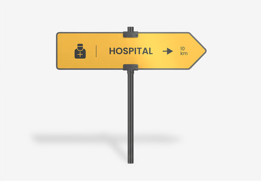 Street Road Signage Board Mockup