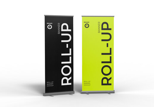 Dual Roll-Up Banner Mockup