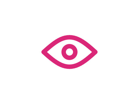 Eye line icon - modern minimal vector symbol for web and mobile app interface, isolated on transparent background